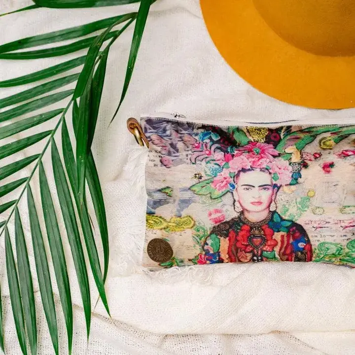 Printed Cotton Crossbody Bag/ Purse / Frida Kahlo FK19
